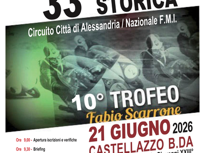 The 33rd Historical Reenactment will take place on 21 June 2026 in Castellazzo Bormida | 10 Fabio Scarrone Trophy, a non-competitive parade dedicated to vintage motorbikes.